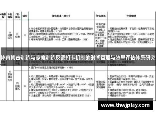 体育搏击训练与家庭训练反馈打卡机制的时间管理与效果评估体系研究